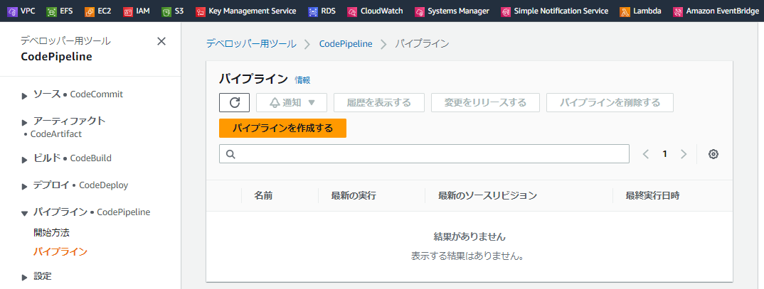 パイプラインの作成