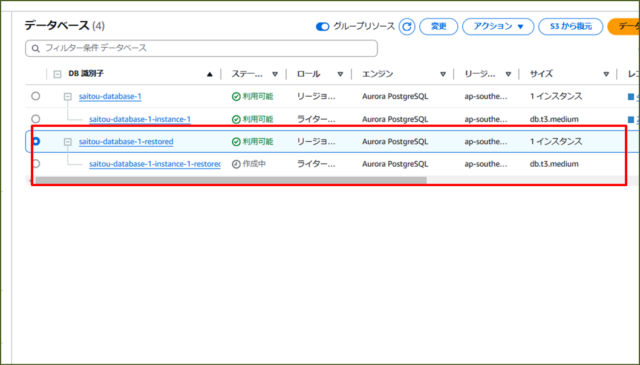 saitou-aurora-restore-awscliデータベース確認3