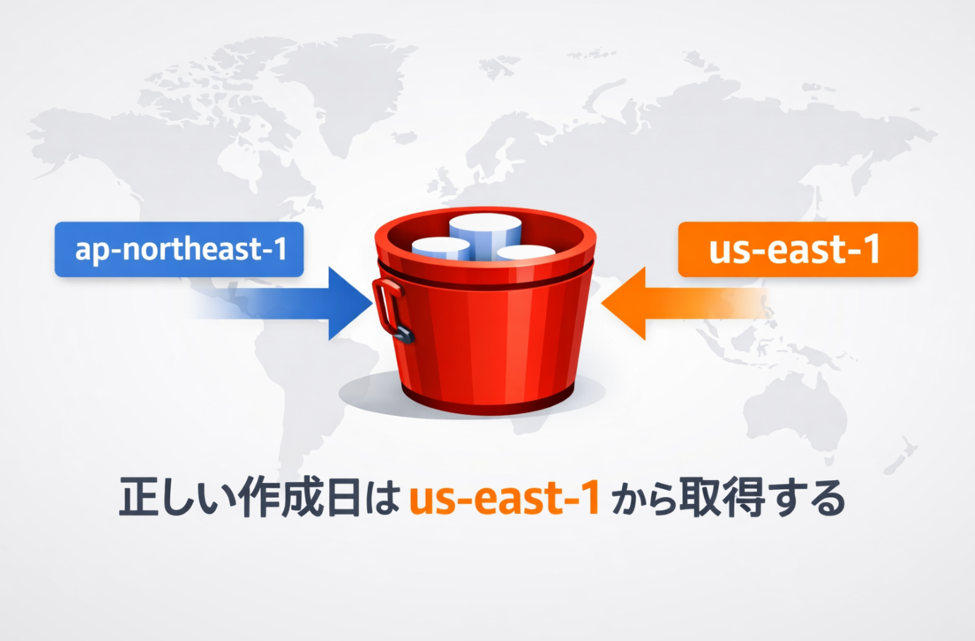 AWS CLI の list-buckets で取得した S3 バケット作成日が一致しない理由と対処方法 ― 正しい作成日を得るには –region us-east-1 の指定が必須 ―